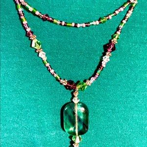 Sterling and Fluorite Double Strand Necklace